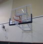 מתקן כדורסל לאולמות קבוע עם מנגנון עולה ויורד יציאה 2.25 מטר
